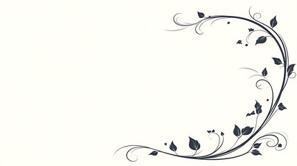 Elegant Floral Design With Swirling Vines And Leaves