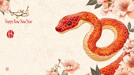Obraz premium Chinese New Year 2025: Year of the Snake