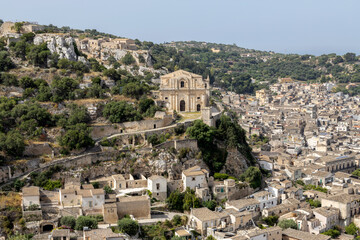 Obraz premium Aerial view of Scicli, province of Ragusa, Sicily, Italy