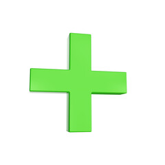 Plus add button-isolated 3d render