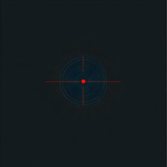 A flat design of a radar system tracking enemy movements. Radar tracking minimalist vector.


