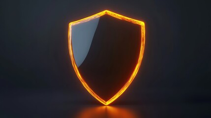 Glowing transparent shield dark background