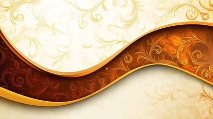 Elegant Golden Brown Swirls Abstract Background Design