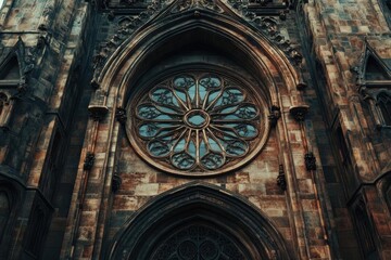 Obraz premium Gothic Architecture: A Detailed Look at a Church Window