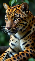 Obraz premium Leopard skin with intricate patterns and a glossy coat, pattern, glossy
