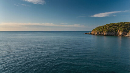 Fototapeta premium Drone View Overlooking Peaceful Beach and Ocean Waves
