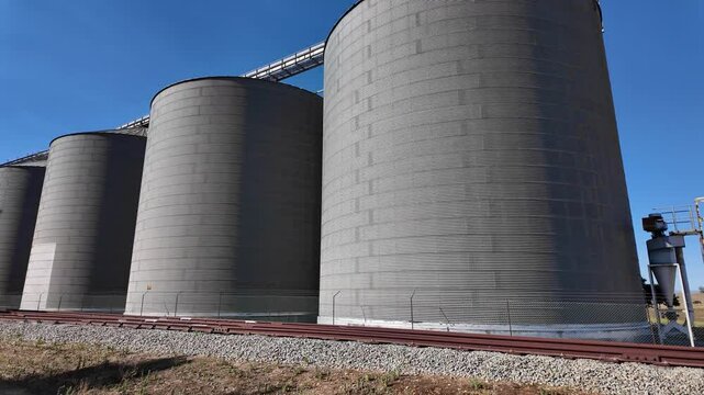 Hopefield Western Cape South Africa. 07.01.2025. Video. Wheatlands area close to Hopefield large grain silos and rail tracks used to tranport the grain from this location.