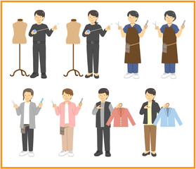 職業　複数人イラストセット