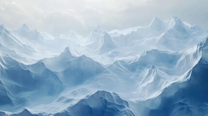 Obraz premium Majestic icy mountains under a cloudy sky, showcasing nature's breathtaking beauty.