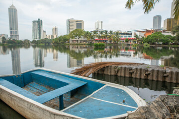 Photo with a beautiful landscape of the city of Colombo, the capital of the island of Sri Lanka