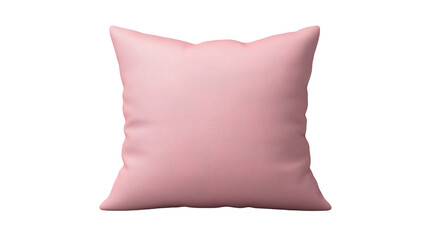 A soft pink pillow with a textured, checkered pattern against on a transparent background, ideal for home decor or comfort themes.