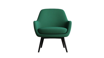 Fototapeta premium Stylish green woven armchair with a modern design, set against on a transparent background.