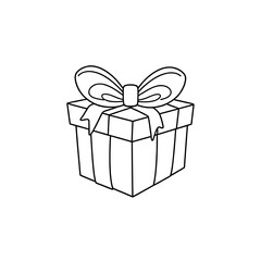 Obraz premium Cute Gift Box Line Art Drawing Free Image