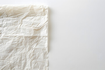 A paper napkin elegantly displayed on a pristine white background. Generative Ai.
