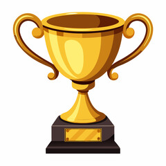 Winner golden trophy cup cut out. Golden Trophy Cup with Ornate Handles: Championship Award and Victory Symbol in 3D Rendering.