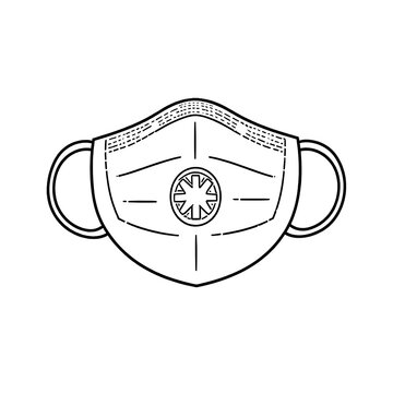black and white face mask clip art preview