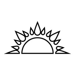 Sunset icon vector. Sunrise illustration sign. Sun symbol or logo.