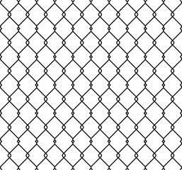 Seamless metal chain link fence. Wire fence pattern  vector  
