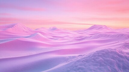 Serene snow-covered landscape with pastel hues at dusk, evoking peace and tranquility.