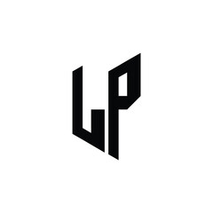 LP monogram logo design letter text name symbol monochrome logotype alphabet character simple logo