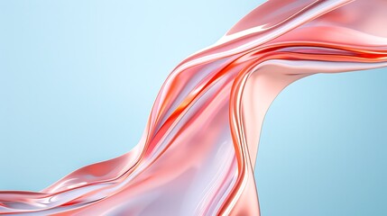 Fototapeta premium Abstract coral fabric flow, pastel background, design element