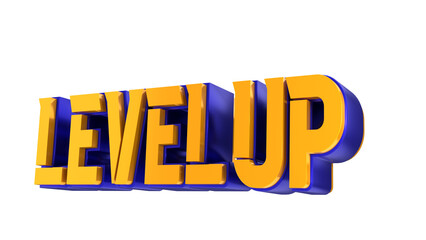 level up 3d typography