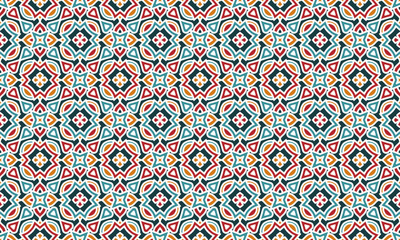 Fototapeta premium luxury seamless vector colorful pattern. Arabic Islamic floral or linear flower tile pattern for Wedding invitation card