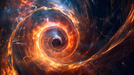 Fototapeta premium Abstract Background Illustration - Swirling Cosmic Vortex of Energy, Light, and Stars