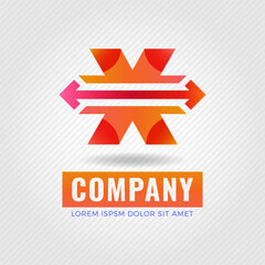 Obraz premium Modern arrow combined with initial letter X logo design. Gradient color logo