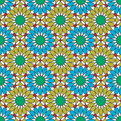 Seamless arabic ornament based on traditional arabic art. Geometric mosaic.	
