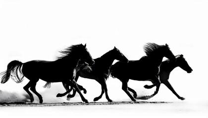 horses on the beach