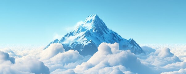A majestic mountain peak piercing the clouds, its slopes home to rare and elusive creatures.