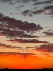 Beautiful skyscape at dawn in winter