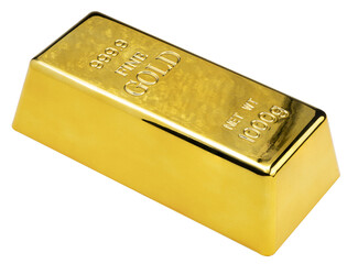 Gold bar isolated on white background. Gold bullion isolated on white background PNG File.