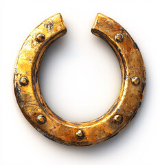 Obraz premium Lucky golden horseshoe isolated on white or transparent background.
