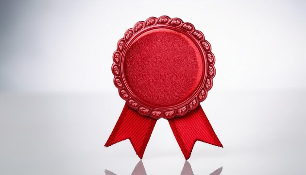 red wax seal with ribbon