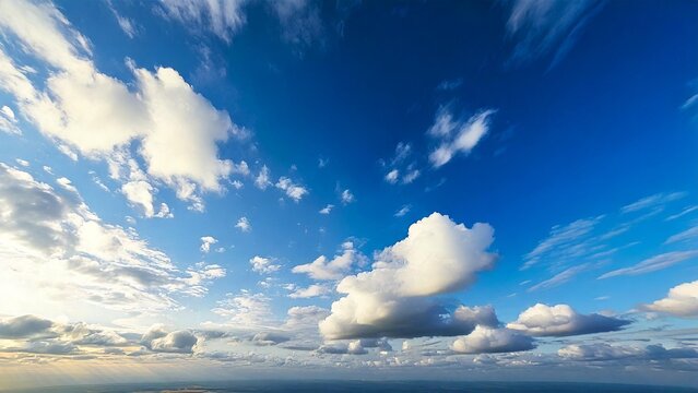 広々とした快晴の青空 雲 背景素材 チラシ・バナー・動画素材 AI生成素材