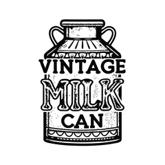 Design a logo for an old-fashioned milk can, featuring a stylized vintage illustration of a cow.