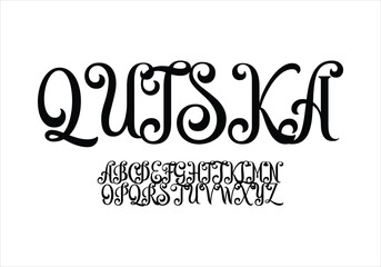 Quiska font for logo and headline. Isolated vector typeset