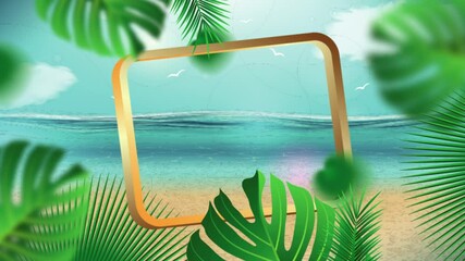 3D animation summer sales social media post template, suitable for travel agency or product campaign