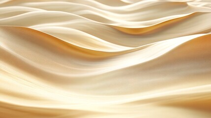 Vast golden desert with sand dunes at sunset, quiet and mysterious 