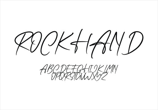 Rockhand font for logo and headline. Isolated vector typeset