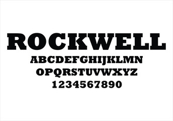 Rockwell font for logo and headline. Isolated vector typeset © Jibran Jabbar