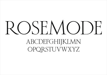 Rosemode font for logo and headline. Isolated vector typeset