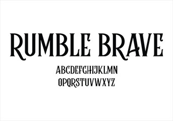 Rumble Brave font for logo and headline. Isolated vector typeset