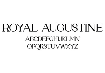 Royal Augustine font for logo and headline. Isolated vector typeset