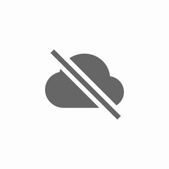 no storage cloud icon vector sign