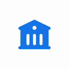 bank building finance institution icon vector sign
