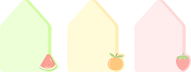 Cute Fruit Label Background Name Tag Text Box