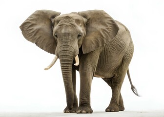 Obraz premium African elephant on white background 